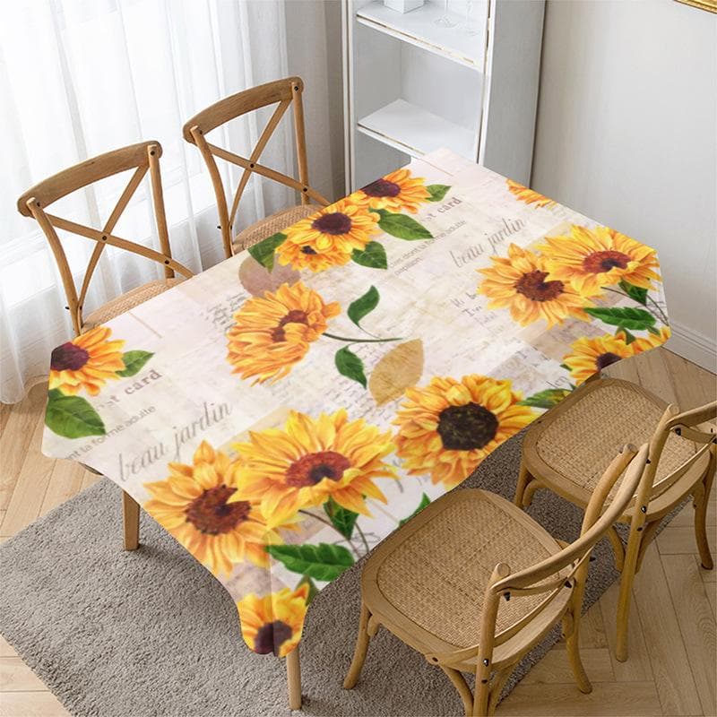 Modern Sunflower Printing Tablecloth Dust Proof Rectangular Table Covers Home Dining Tea Table Decoration 90-140cm