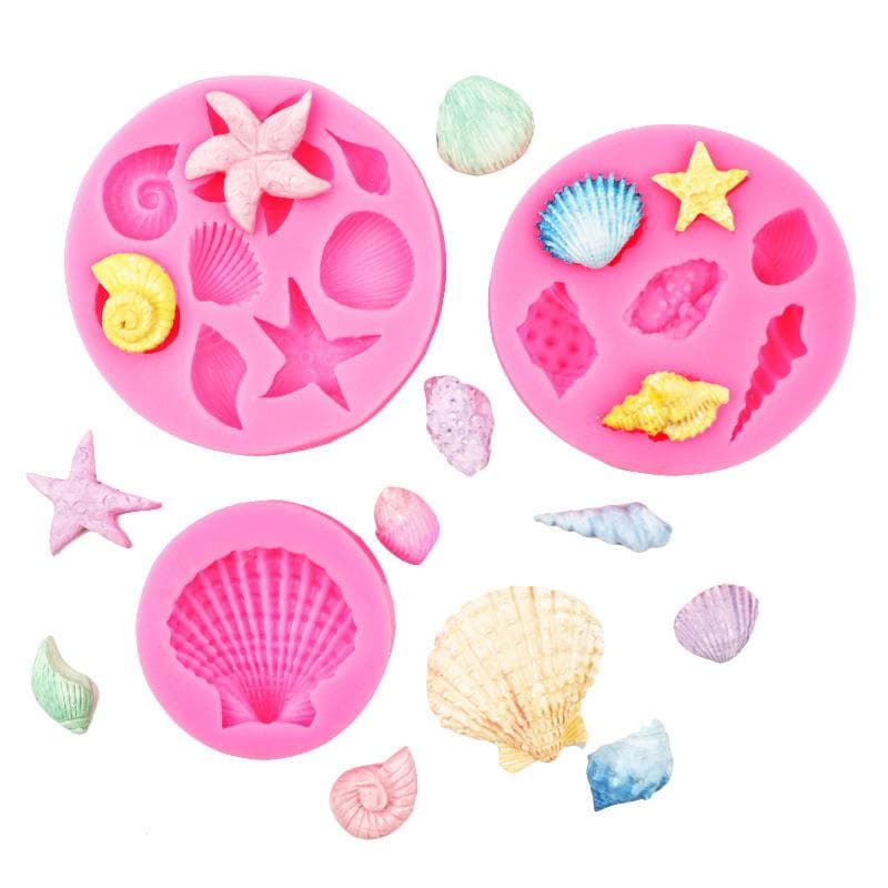 3D Seashell Starfish Seahorse Marine Silicone Fondant Cake Decorating Sugar Craft Candle Chocolate Moulds DIY Craft Baking Molds