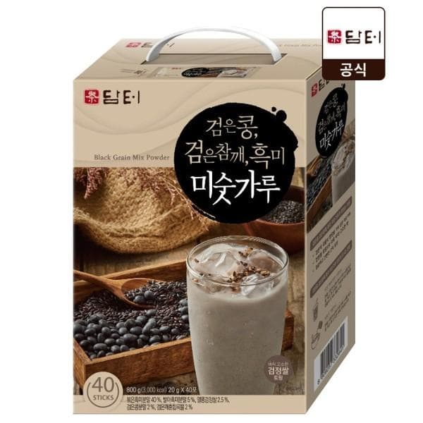 [Damteo] 15-grain misutgaru Chinese Yam/black beans/Granola/Superfood, Korean essential health food black beans 1Box (40sticks) 800g