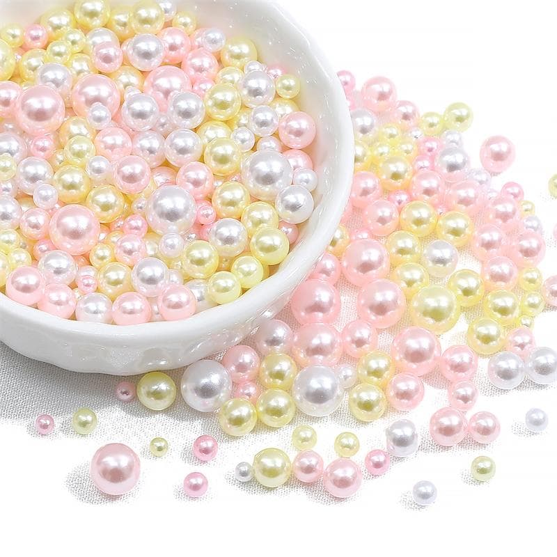 200Pcs No Hole 3-8mm Colorful ABS Round Imitation Pearl Beads for DIY Jewelry Craft Making Home Decoration Art Faux Pearls for Vase Fillers 07 3-8mm 150-200pcs