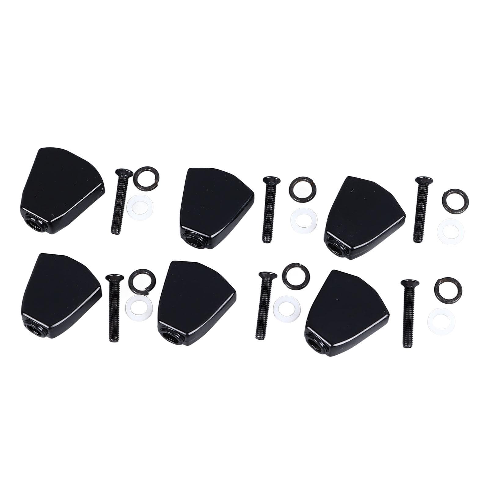 6PCS Guitar Tuner Machine Handle Tuning Key Button Head Metal Guitar Tuning Peg Button Black black