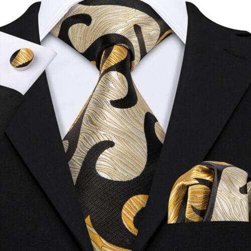 198 Colors Mens Silk Tie Black Blue Red Necktie Hanky Cufflinks Wedding 3PCS Set N-1182