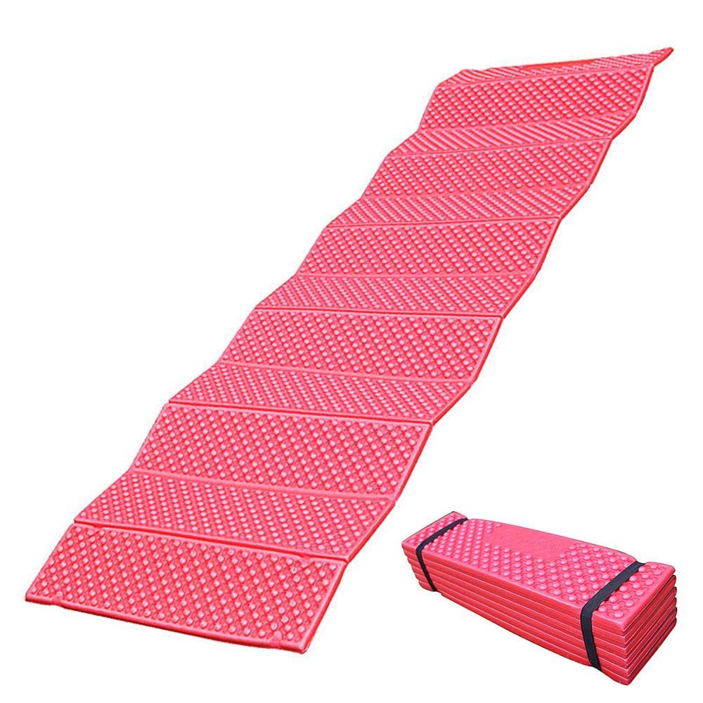 Camping Mat Ultralight Foam Camping Mat Seat Folding Beach Mat Picnic Mat Sleeping Pad Outdoor red