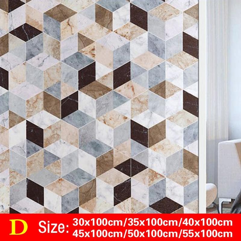 1Roll Home Decor Privacy Window Glass Film Sticker Stained 3D Decorative Self-adhesive Stickers 55x100cm