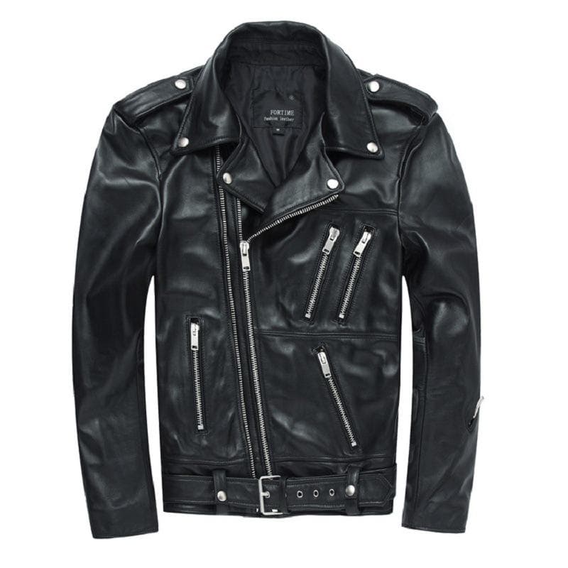 Korean Style Men's Leather Jacket Youth Slim Motorcycle Leather Korean Style Jacket S