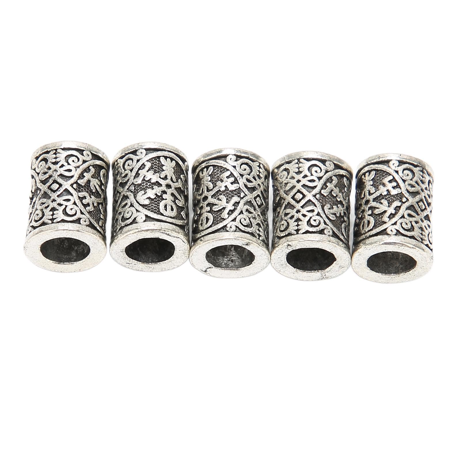 5pcs Beard Beads Viking Vintage Alloy Beard Beads for Beards Dirty Braids Bracelets Necklaces