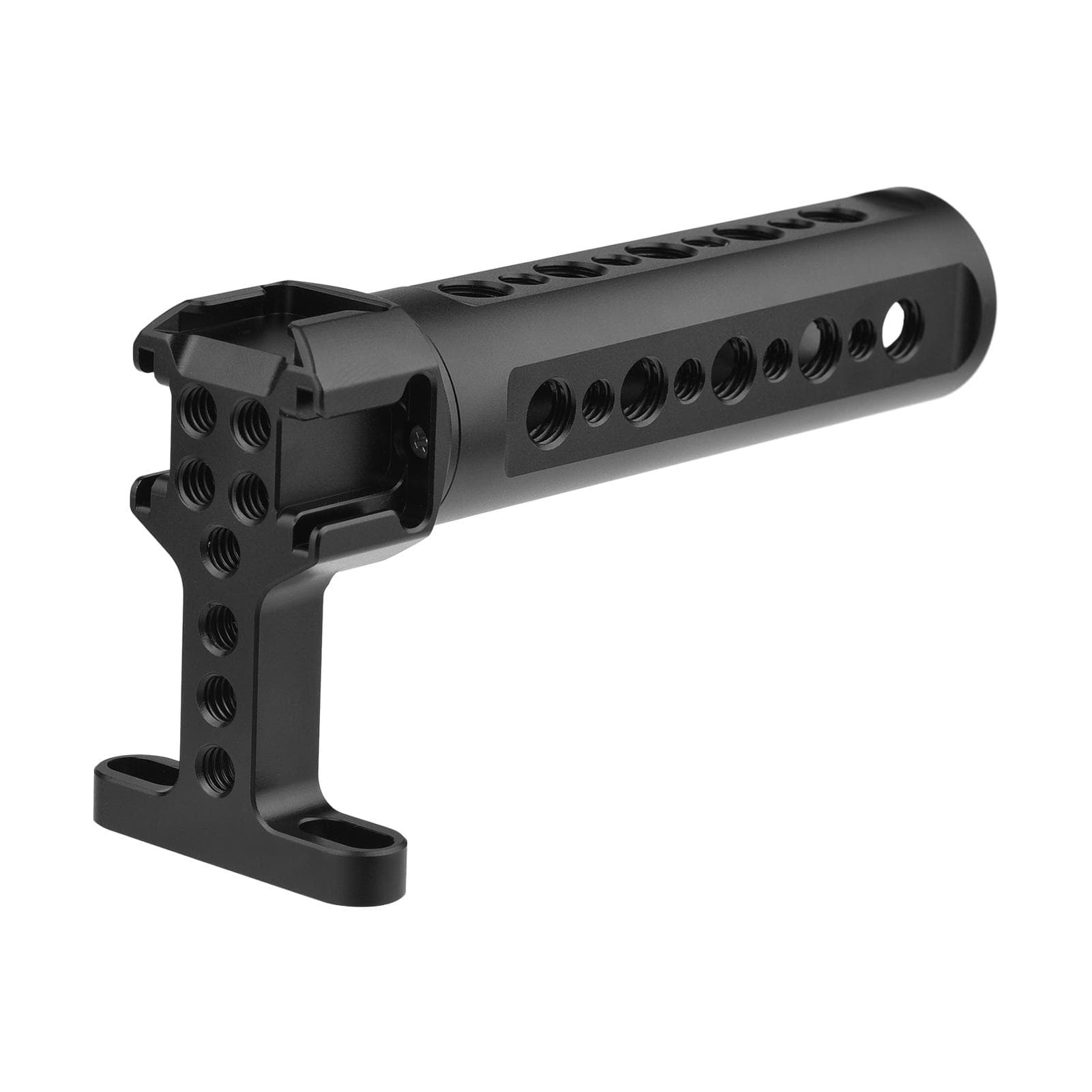 Universal Camera Cage Top Handle Grip with 1/4 Inch 3/8 Inch Threaded Screw Holes Cold Shoe Mounts black