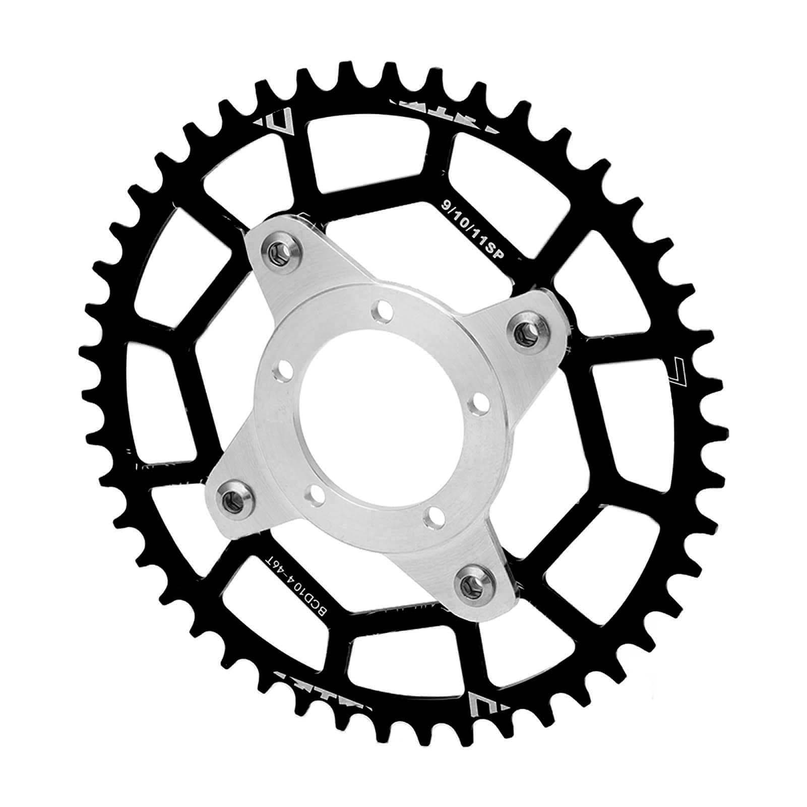 Motor Bike Gear Adapter High Hardness Accurate 46T 104BCD Sprocket Adapter for Bafang BBS01 BBS02 black