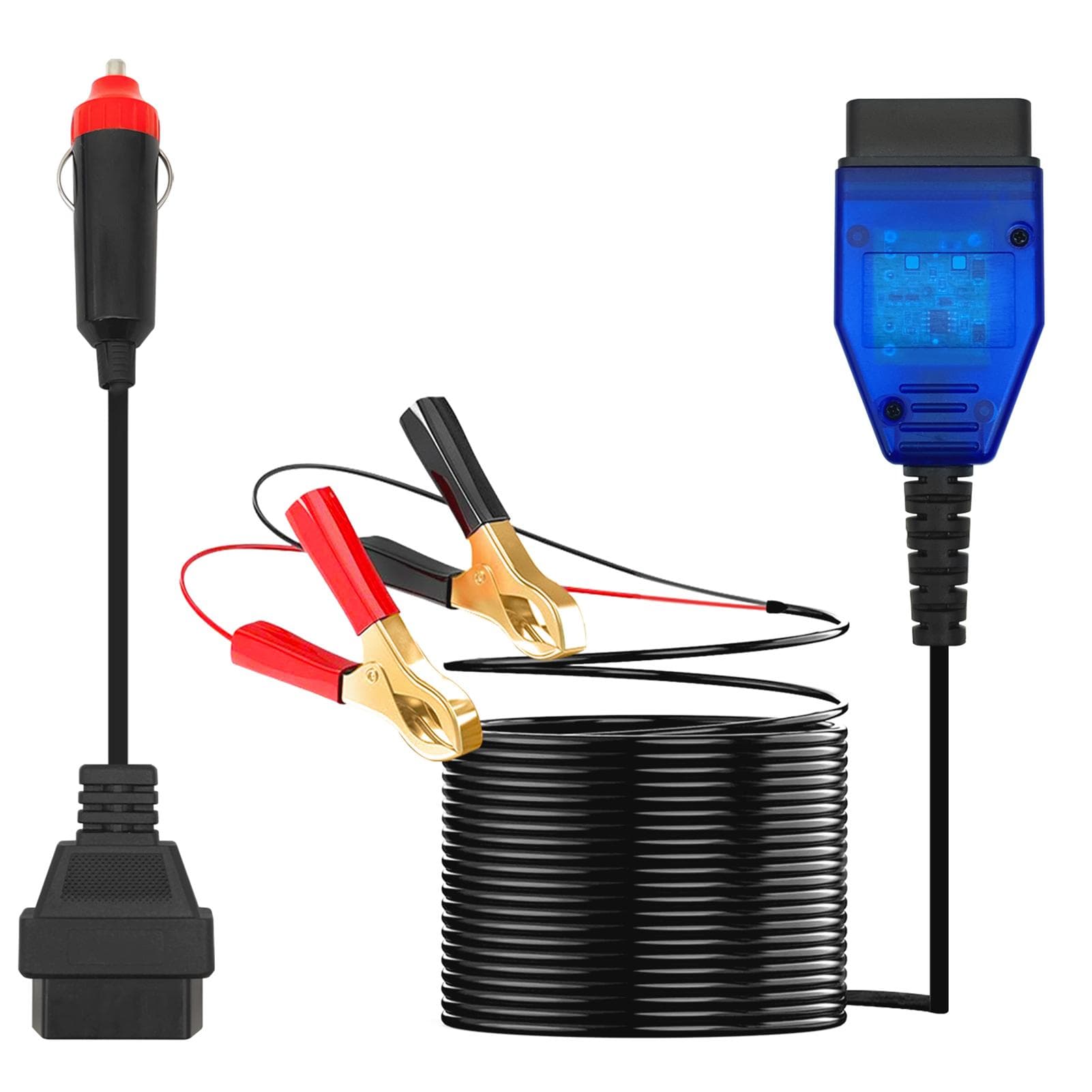 Car Memory Data Saver Automotive Emergency Power Supply Cable Battery Cable OBDII Memory Saver black