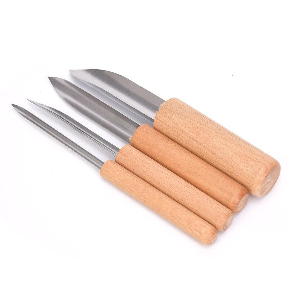 4 Pcs Pottery Punch Cutter Ceramic Modelling Engraving DIY Tool Sculpture Clay Semi Circular Cutter