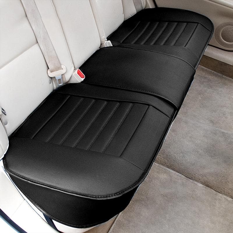SEAMETAL Premium PU Leather Car Seat Cover Anti Scratch Wrapped Car Seat Cushion Auto Seat Protector with Storage Pocket 1pc rear cover black