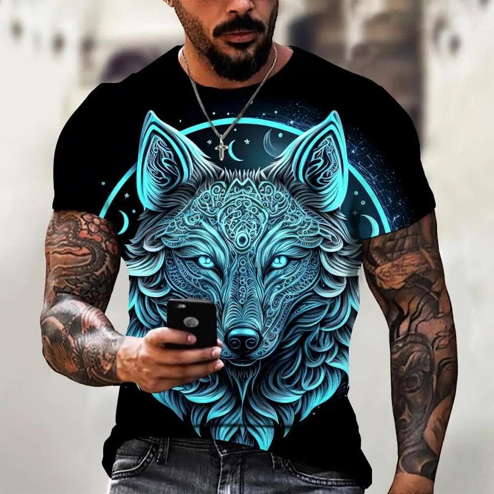 Animal T-Shirts For Mens 3D Print Short Sleeve Tops Summer Fashion Personality T Shirt Loose Oversized Tee Shirt Men Clothing XL