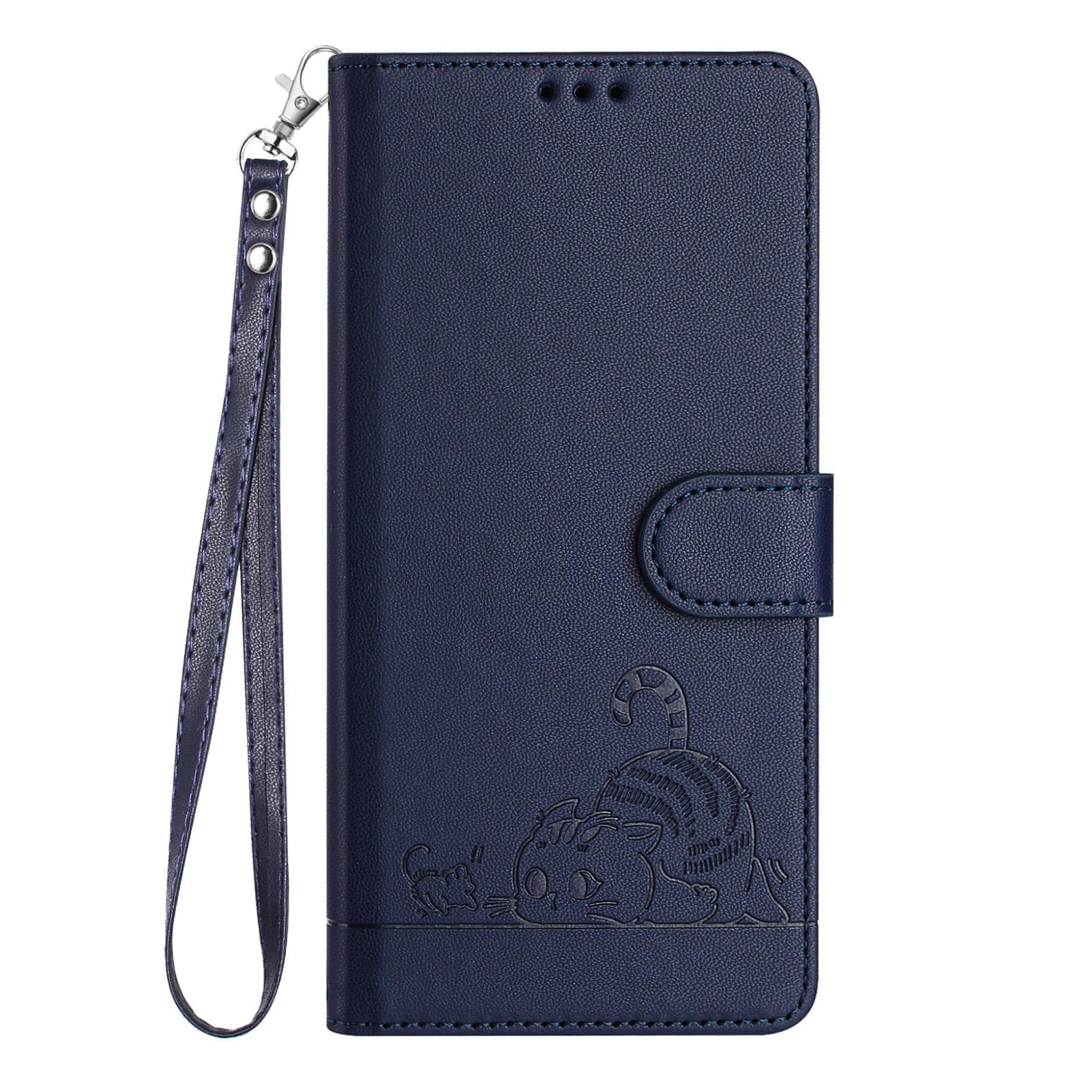 Leather wallet case for Motorola Moto G72, G53, G13, G23, G73, G14, G54, G84, G04, G24, G34 Moto G34 navy blue