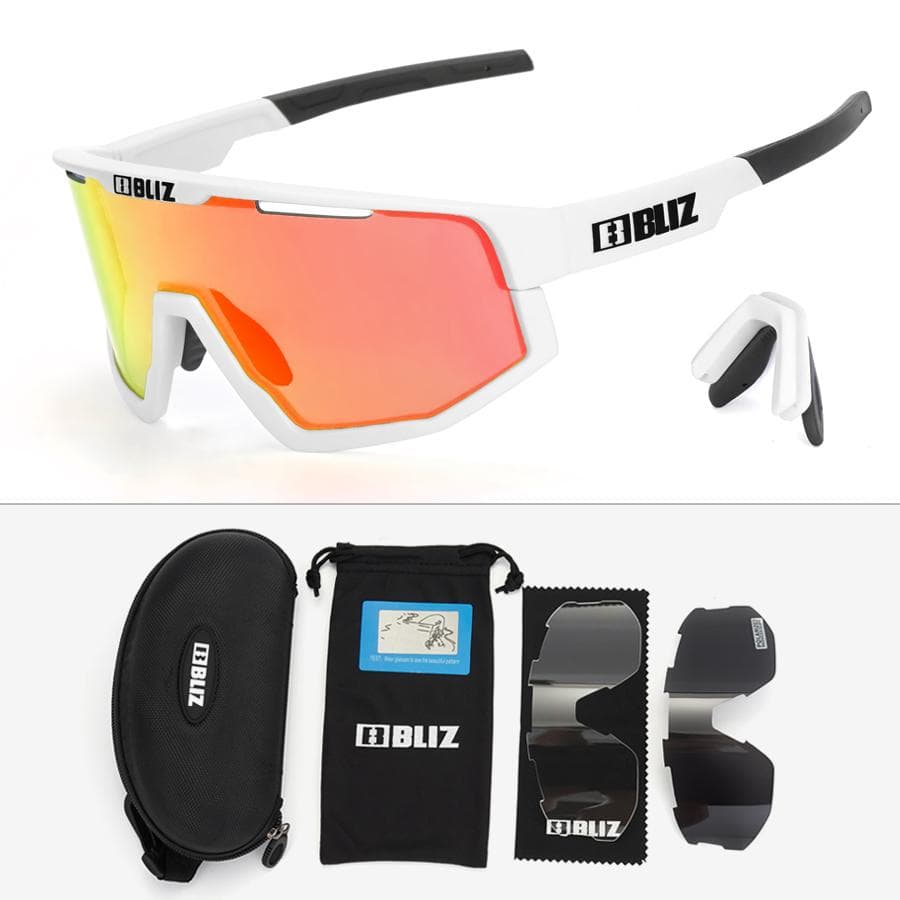BLIZ Fusion Cycling Sunglasses with 3 Interchangeable Lenses for Road Mountain Bike Outdoor Sports