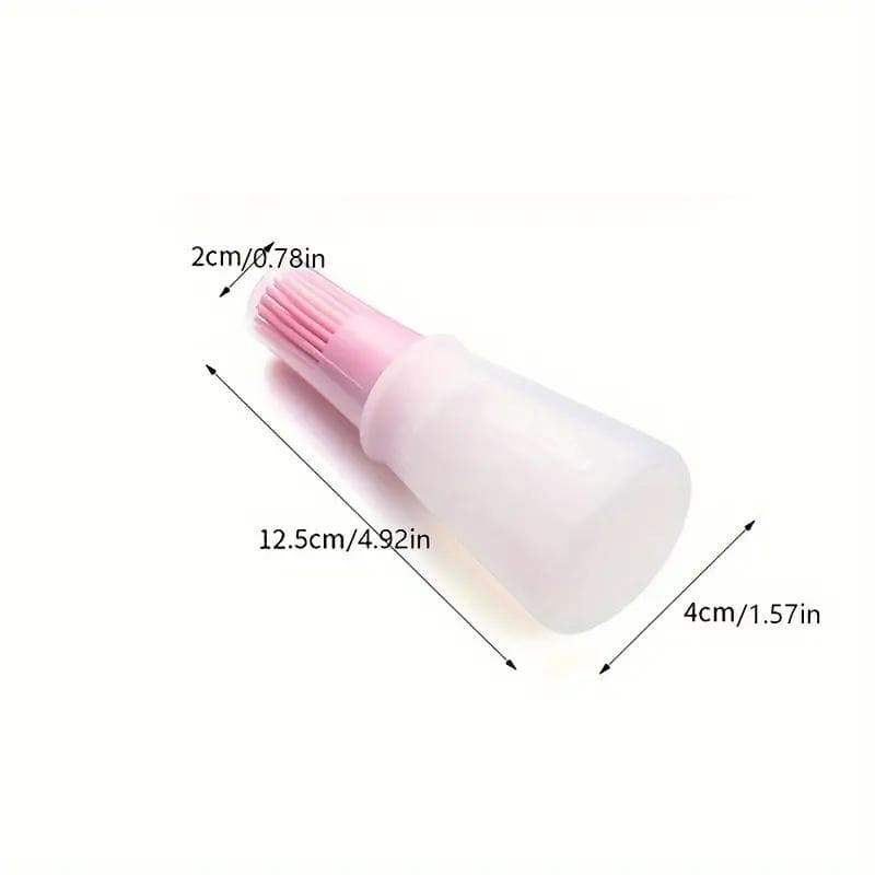 1pc Silicone Basting Brush with Oil Dispenser - Food Grade, Perfect for BBQ & Pastry Cooking, Kitchen Essential pink