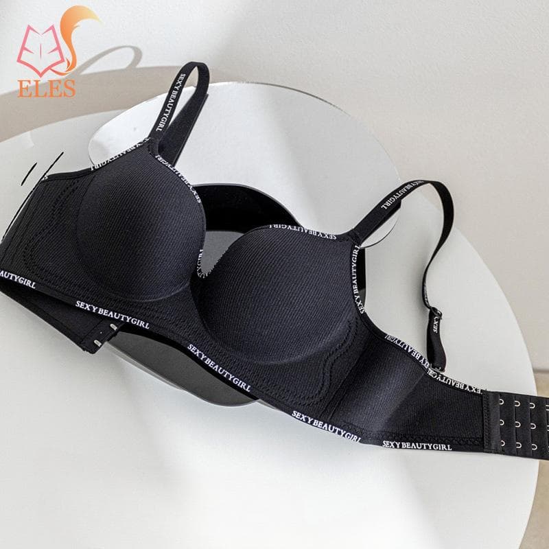 Seamless Shaping Anti-sagging Non-empty Cup Bra 5CM Thick Bras for Flat Chest and Small Chest Women 36 black