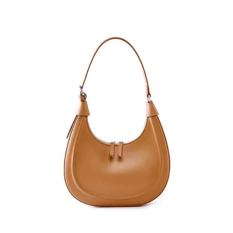 Premium Leather Half Moon Bag Fashion Crescent Underarm Leather Casual Shoulder Crossbody Bag