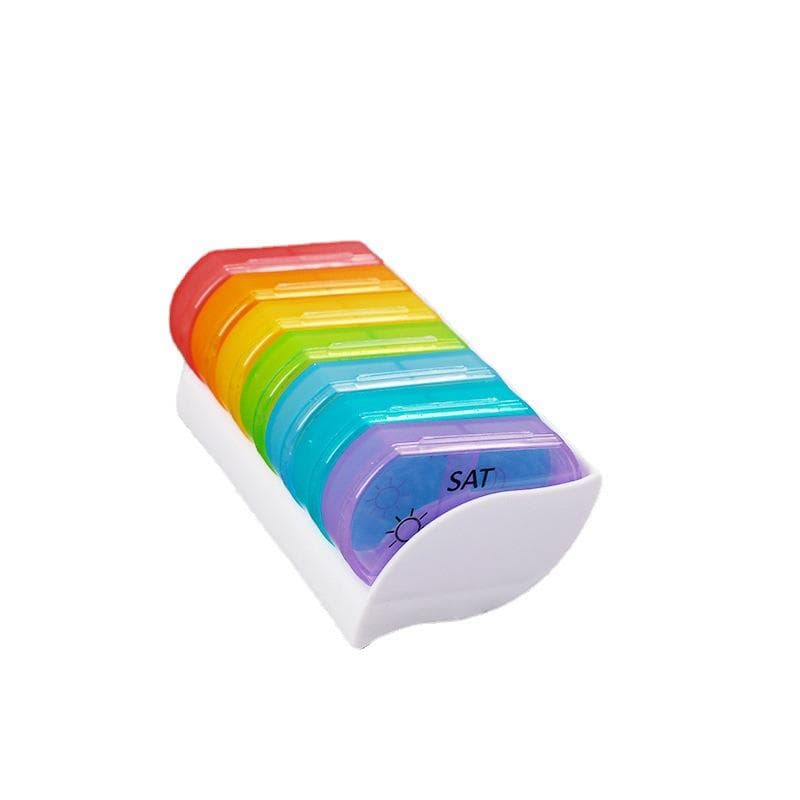 Portable Daily Pill Box AM PM 7 Day Pills Holder Medication Tablet Storage Case Dispenser Organizer multicolour