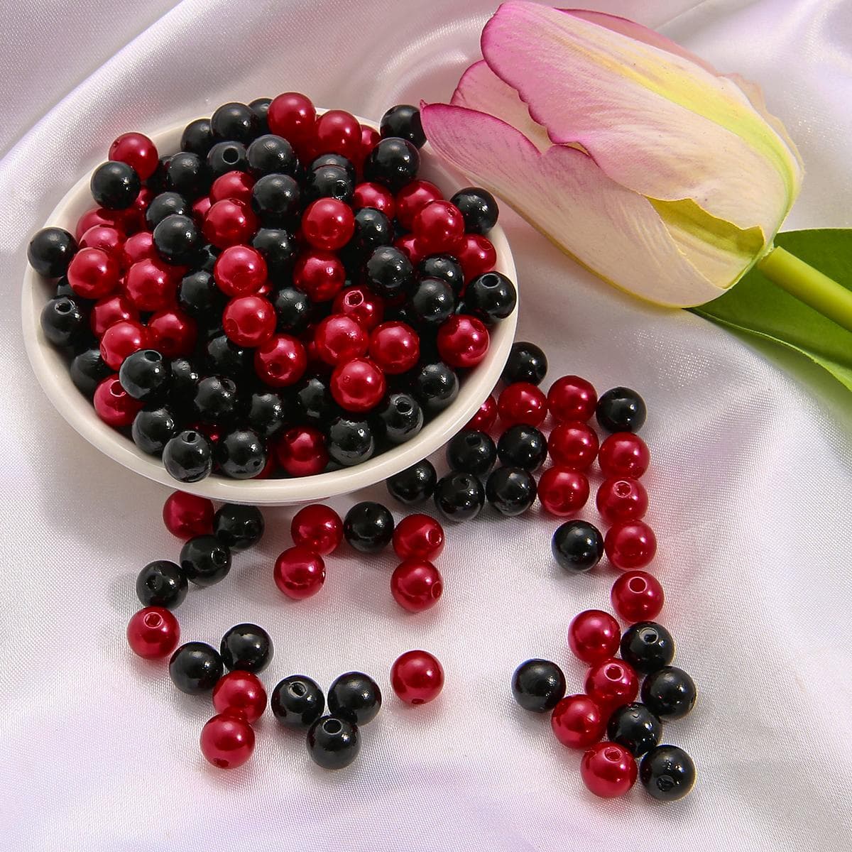 8mm ABS Imitation Pearl Mixed Color Beads DIY Round Plastic Acrylic Spacer Beads for Jewelry Making