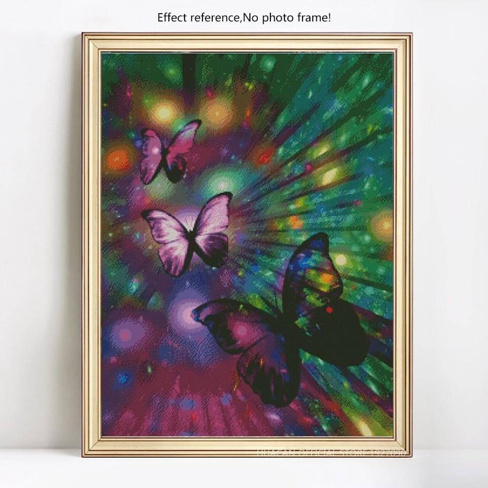 Diamond Embroidery Full Display Butterflies 5d Diamond Painting Full Drill Round Butterfly 20X30