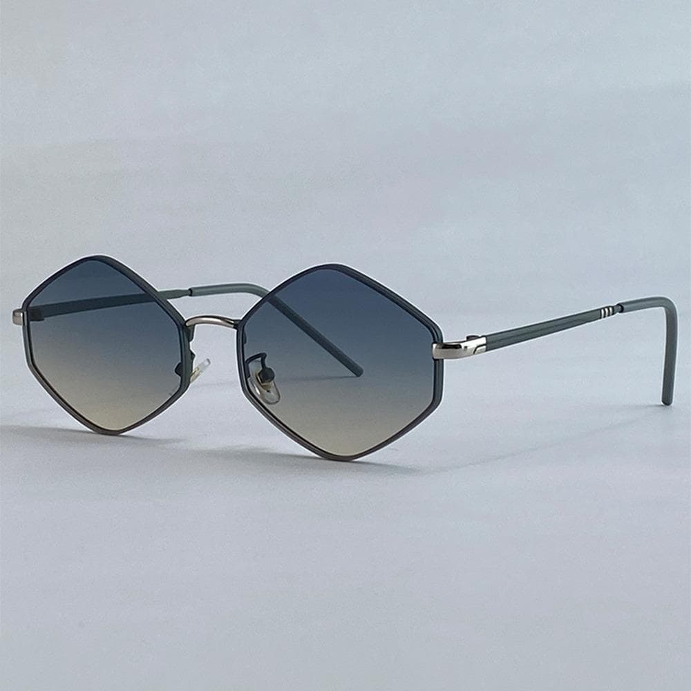 Trendy Hexagon Sunglasses UV400 Protection Metal Frame Luxury Polygon Shades Punk Eyewear for Women Men