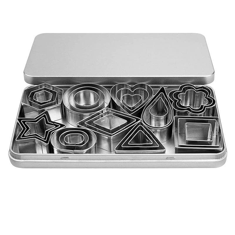 30Pcs/box Stainless Steel Sugar Biscuit Press Stamp Embosser Cookie Cutter DIY Fondant Cake Mold Pastry Decor Baking Tool