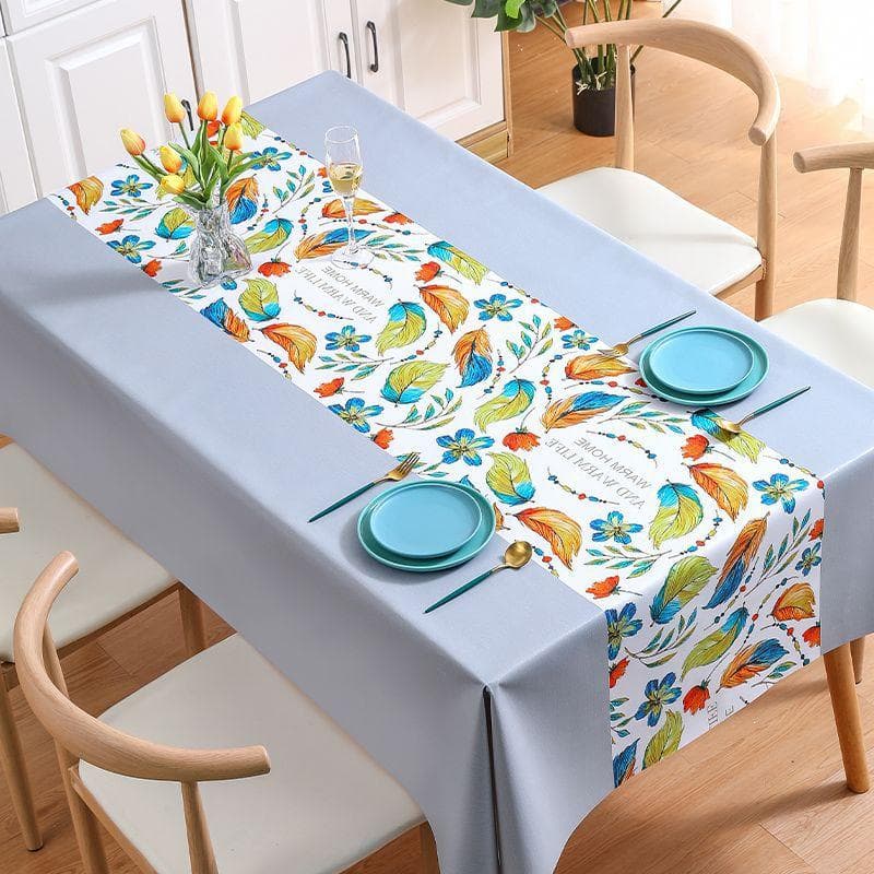 Waterproof and Oil Resistant PVC Table Cloth Ins Tea Rectangular Minimalist Floral Tablecloth 140*200cm