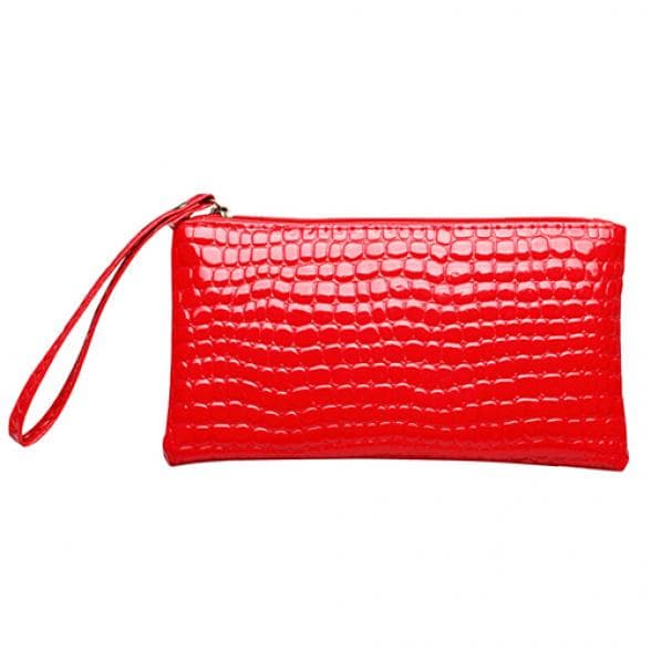 Crocodile Pattern Women Fashion Shoulder Bag Tote Messenger Zipper Satchel Handbag Handbag claret