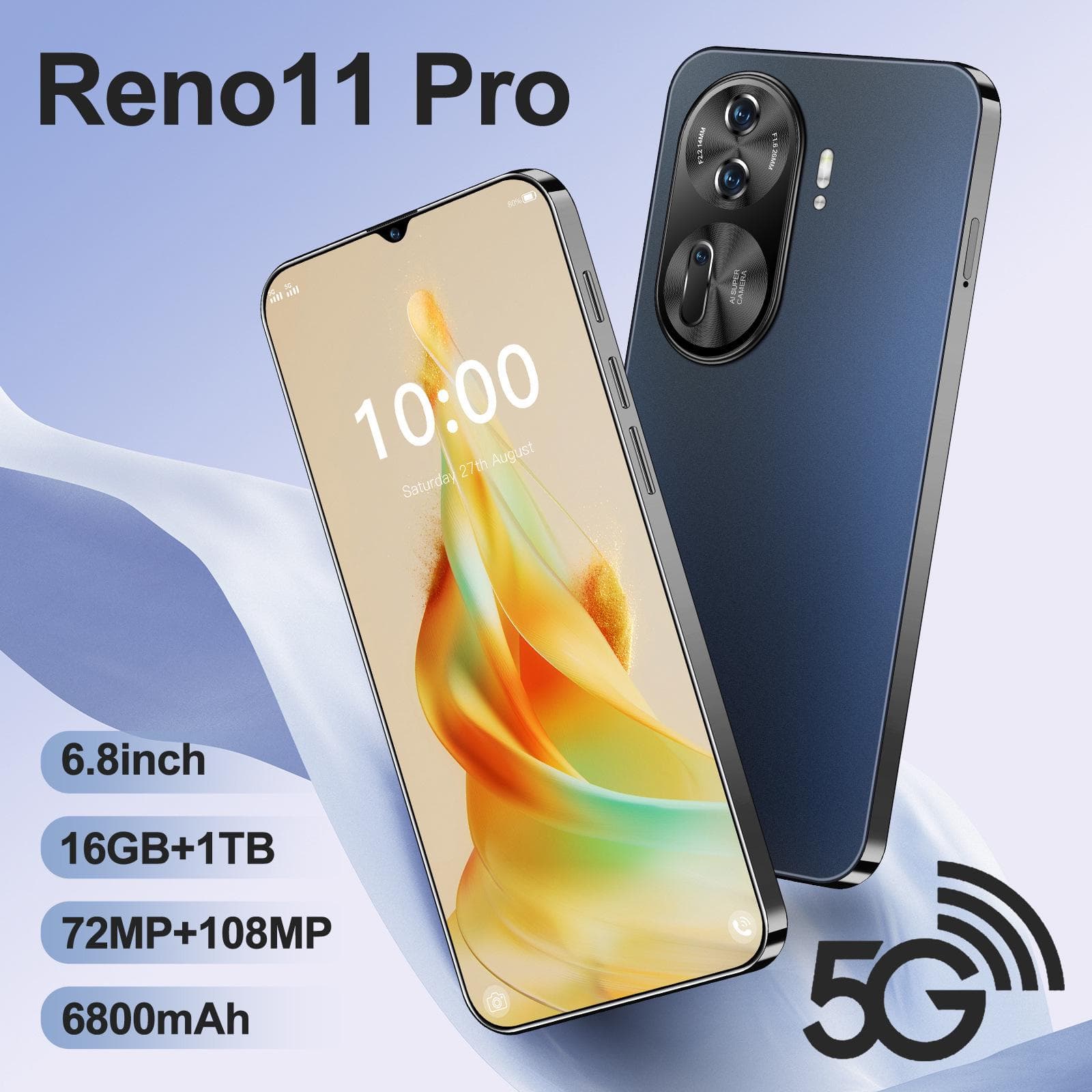 Reno11 Pro 5G Android Smartphone, 7.3  Display, 16GB RAM + 1TB Storage UK Plug [Not for domestic use]