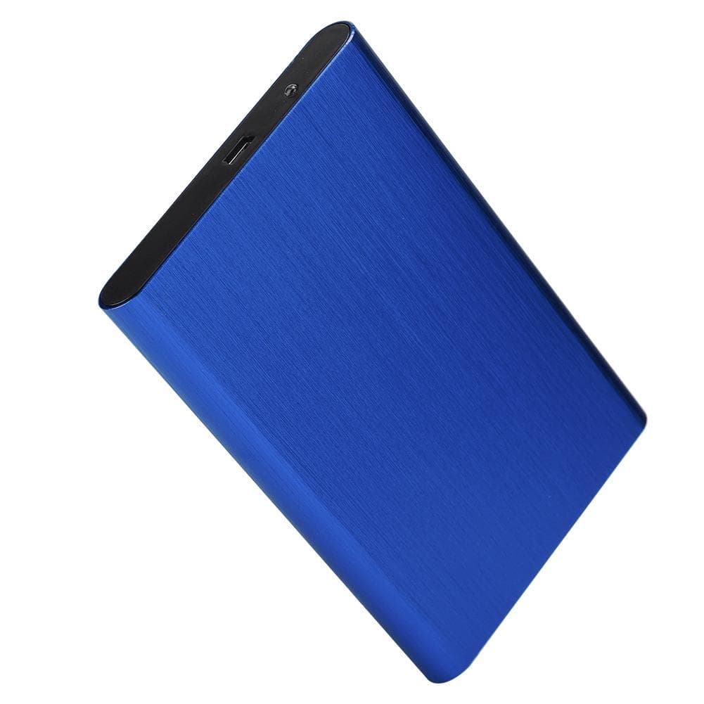 USB2.0 Aluminum Alloy Brushed Mobile Hard Disk Box with Shockproof for 2.5inch SATA HDDSSD Black blue