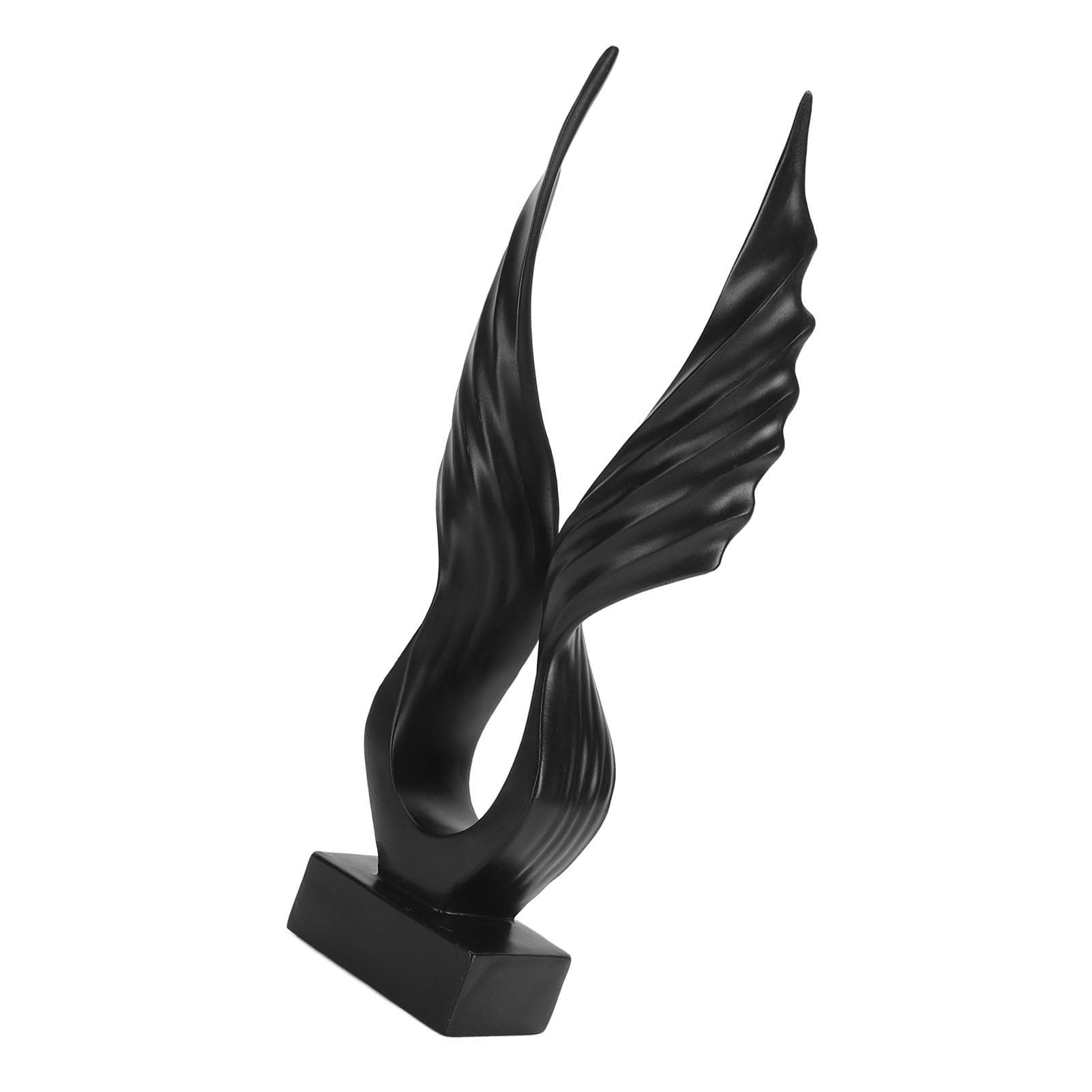 Abstract Wing Sculpture Artistic Decorative Resin Wing Statue Ornament for Living Room Office Black black