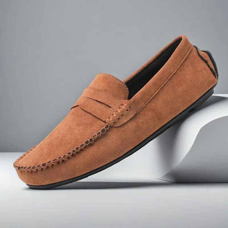 Designer Leather Casual Shoes for Men High Quality Fashion Comfortable Mens Loafers Flats Big Size Driving Shoes 44 yellow