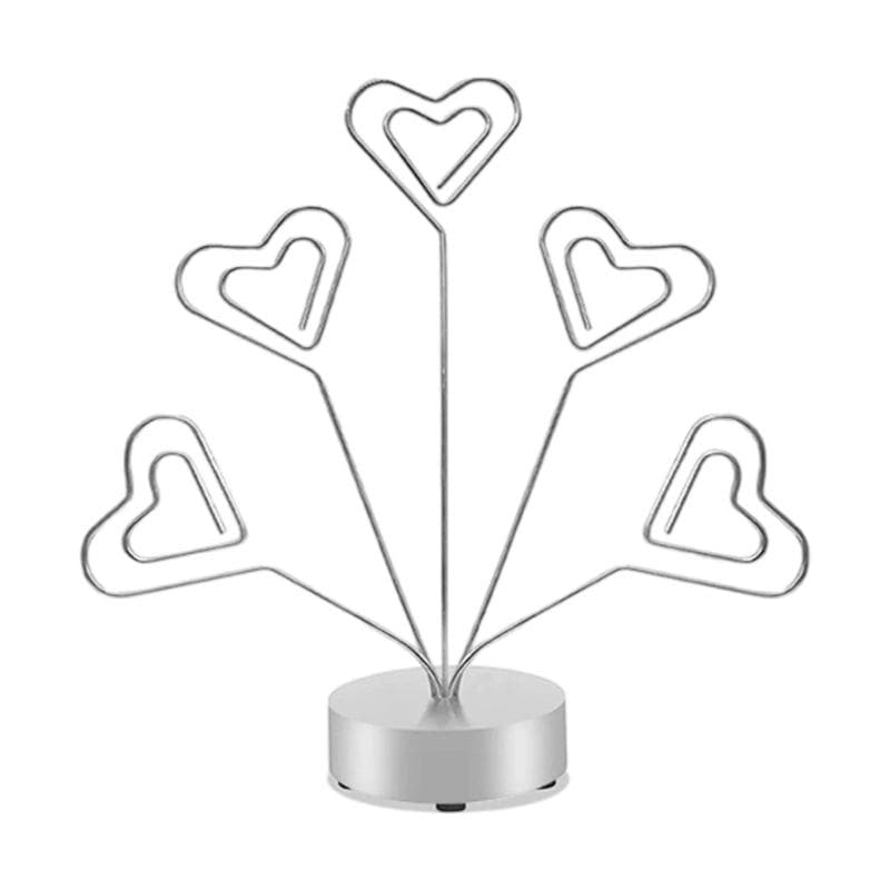 Decorative Wooden Photo Display Tree For Parties Weddings Birthdays 5 Branch And Flexible Wire Holders Organiser silver