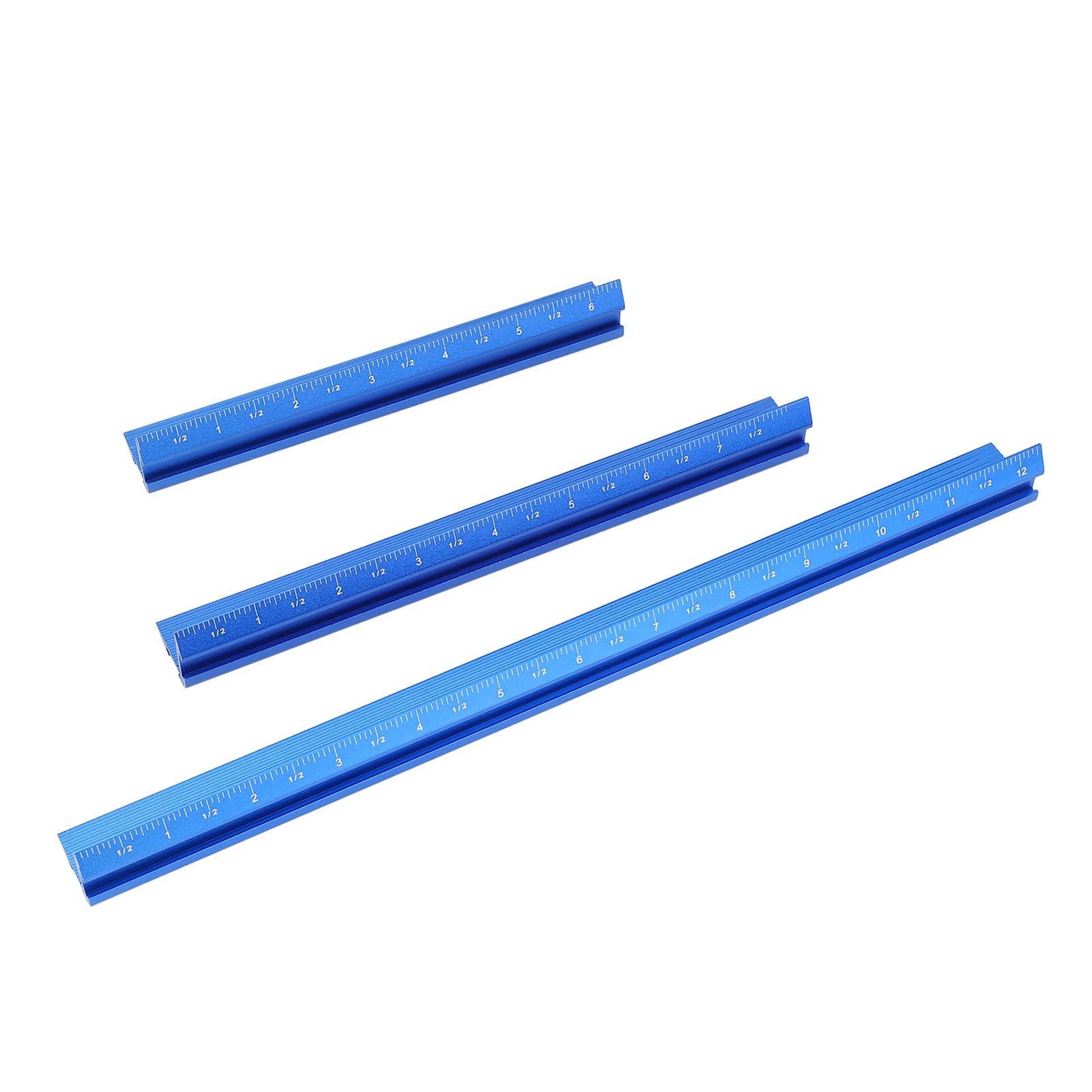 3PCS Set Woodworking Edge Ruler Aluminium Alloy V Shaped Corner Measuring Tool for Woodworking