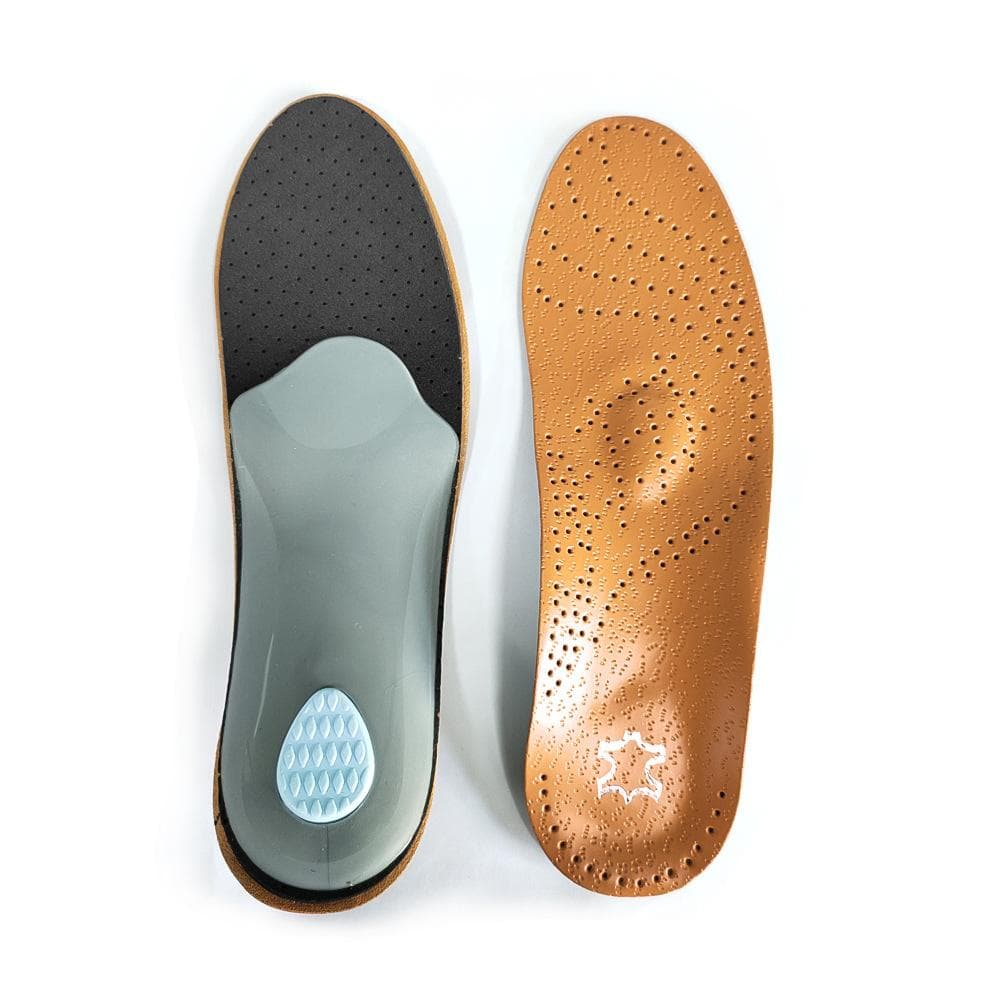 Foot Care Leather Latex Orthotic Insole Arch Support Orthopedic Instep Flat Foot Shoes Pad for Men Women Leg Corrected Insoles EU43-44 brown
