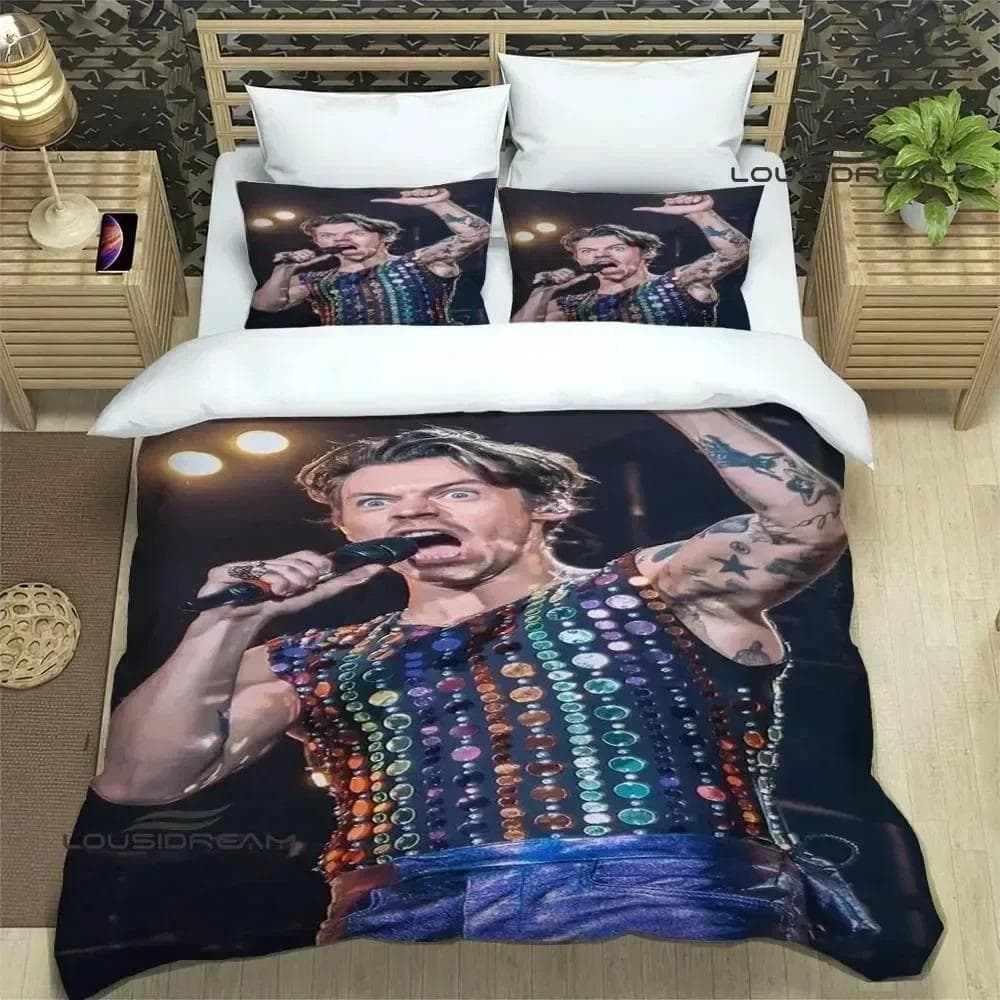 Singer H-Harry-Styles Bedding Sets exquisite bed supplies set duvet cover bed comforter set bedding set luxury birthday gift US Full 200x230cm