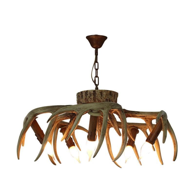 Deer Horn Chandelier Retro Living Room Dining Room Bedroom Study Ceiling Light chandelier version