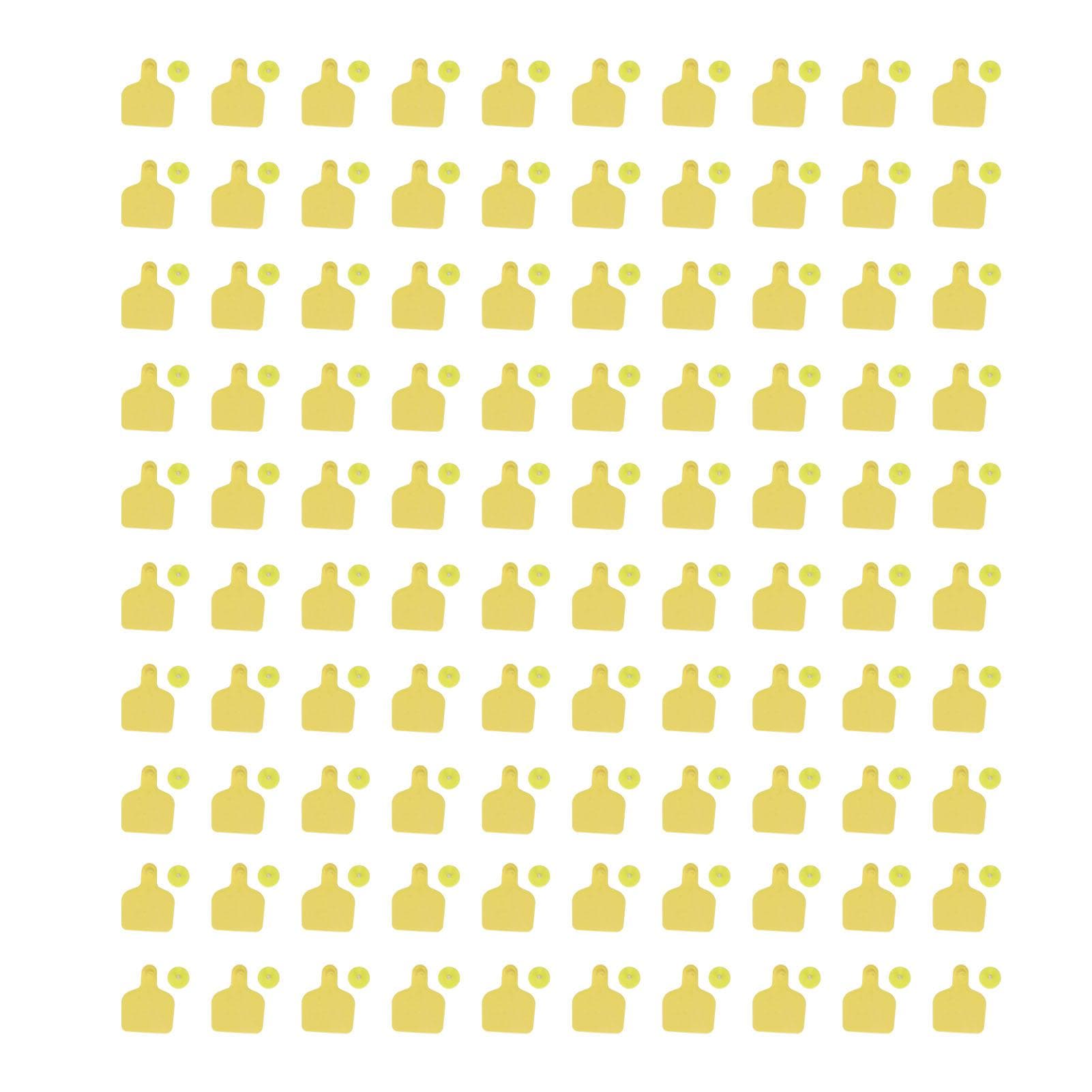 100 PCS Cattle Ear Tag Polyurethane Yellow Blank Livestock Identification Ear Tags for Cattle Cow