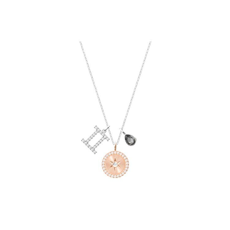 Swarovski Zodiac Gemini Necklace Women necklace Gray 5349217 Box (Random Color)