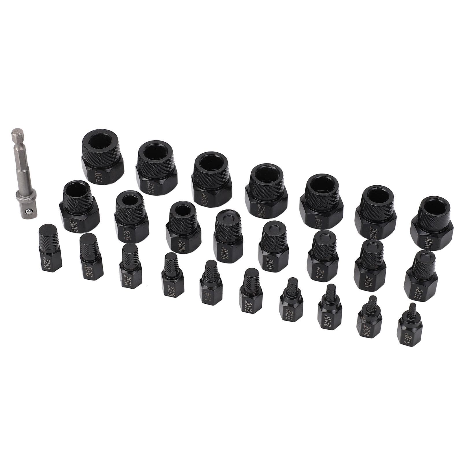 26Pcs Screw Extractor Set Multi Spline Guide Remover Tool for Rust Damaged Studs Bolts
