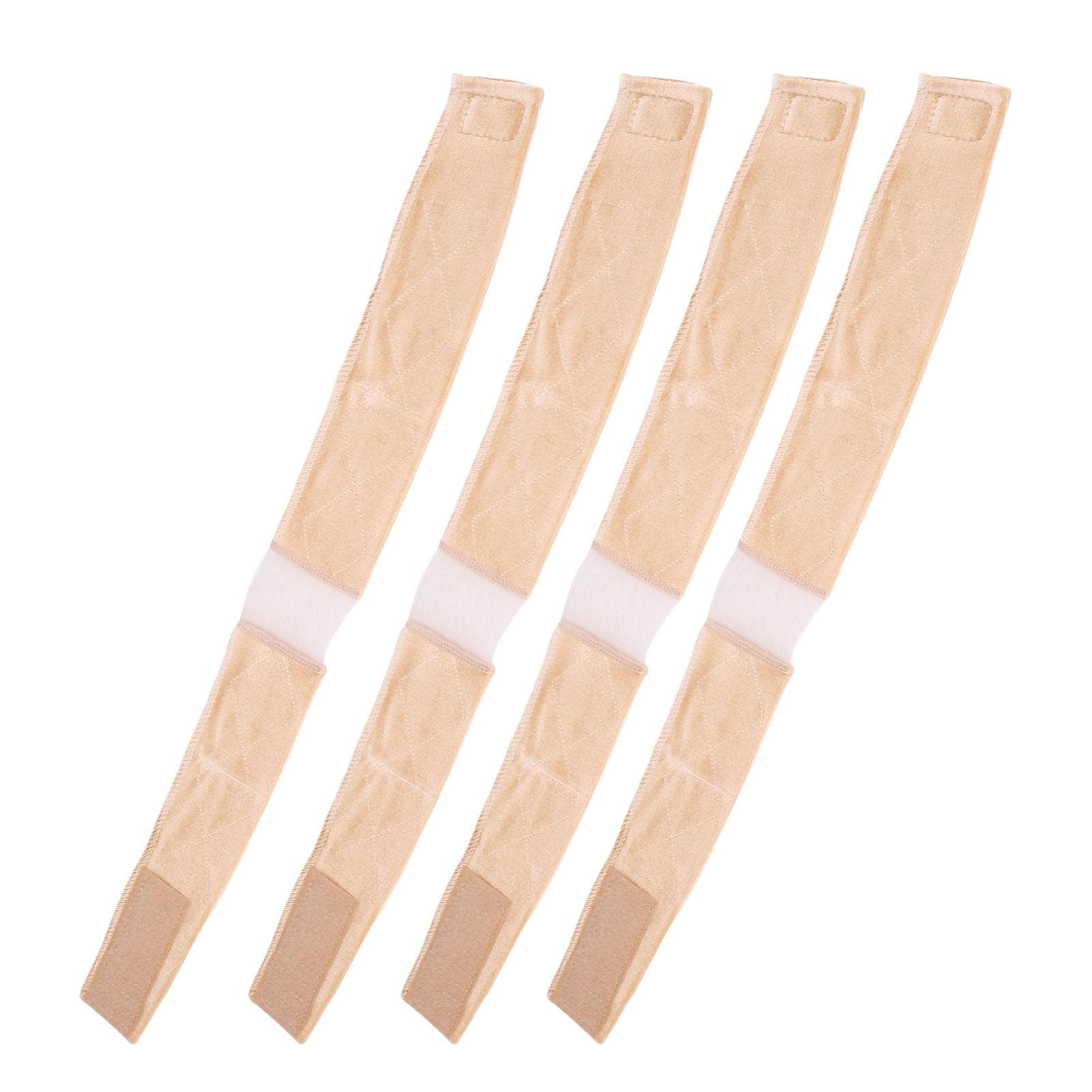 4PCS Lace Wig Band Fully Adjustable Reinforced Comfortable Elastic Lace Hairbands Wig Grip beige