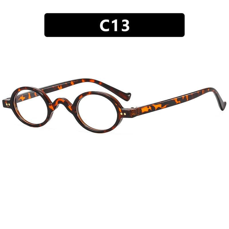 New Leopard Print Oval Sunglasses Women Fashion Anti Blue Light UV400 Protective Eyeglasses Small Frame 1PC