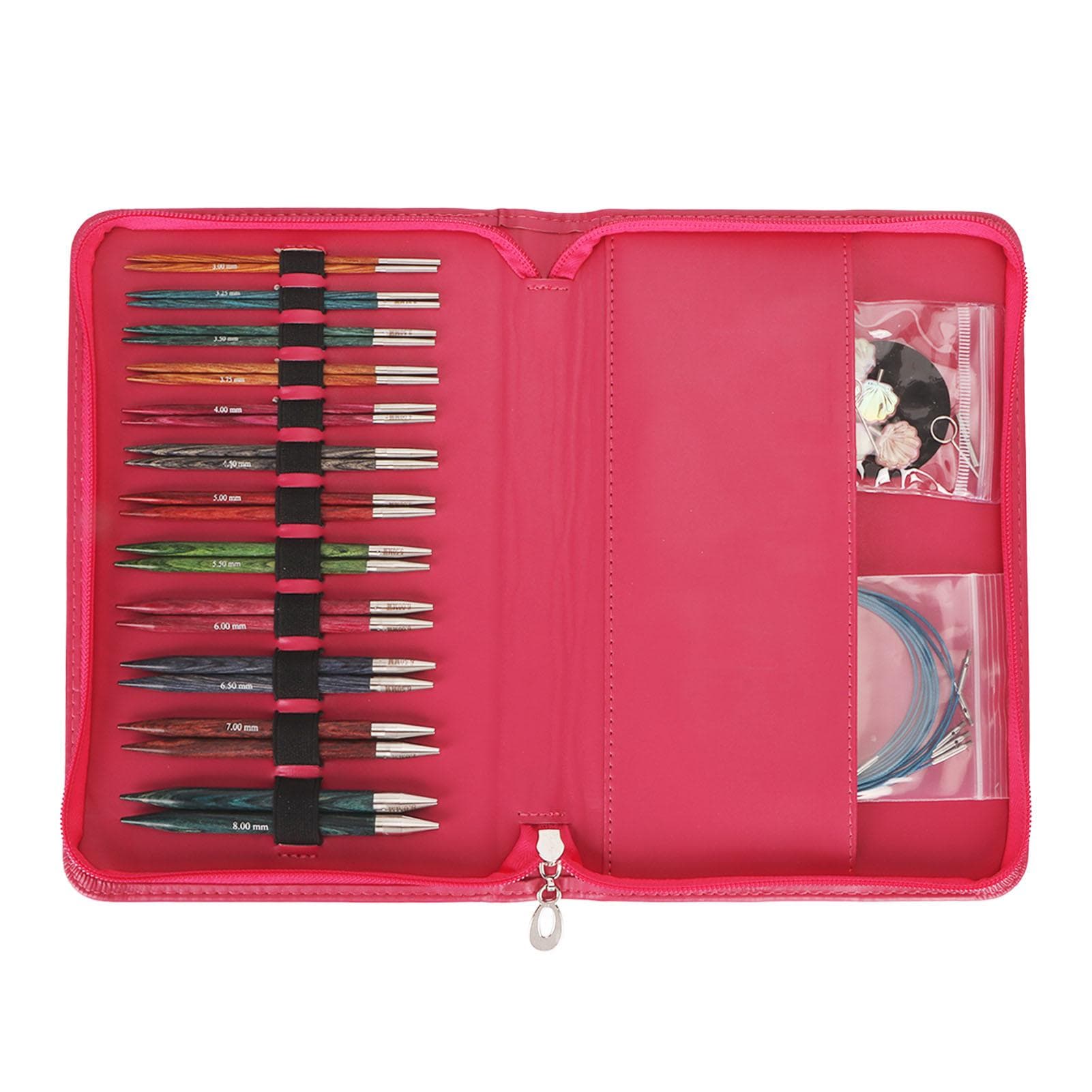 12 Pairs Circular Knitting Needle Set Interchangeable Flexible Knitting Needle with Ergonomic