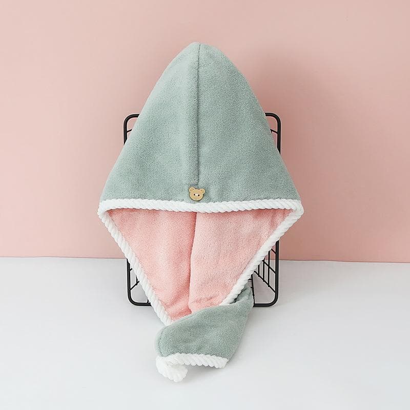 Thickened Double layer dry hair cap quick drying Microfiber Hair Towel Cap super absorbent Hair Drying Cap home bath cap 65x25cm