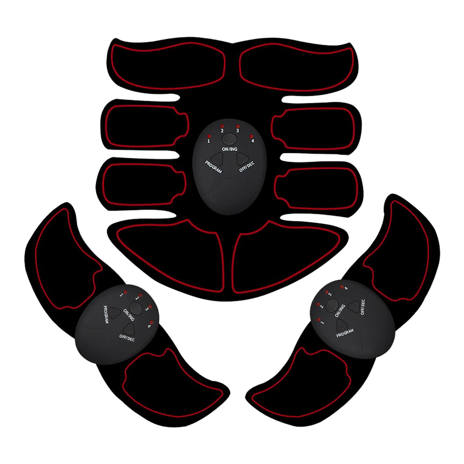 Smart Abs Stimulator Abdominal Muscle Toner Abs Muscle Trainer 6 Modes 9 Levels Intensity Body Fitness Shaping Massage Patch Unisex Battery Powered black
