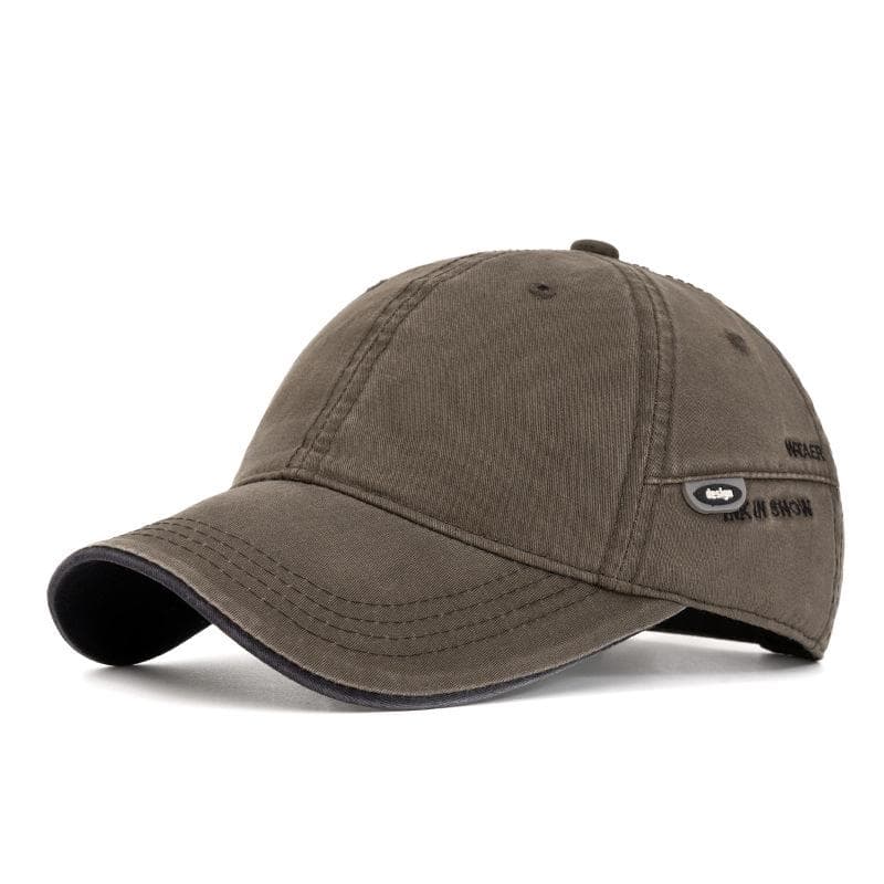 Men's Cotton Solid Color Curved Brim Baseball Cap - Outdoor/Sun Hat for Spring & Summer Adjustable army green