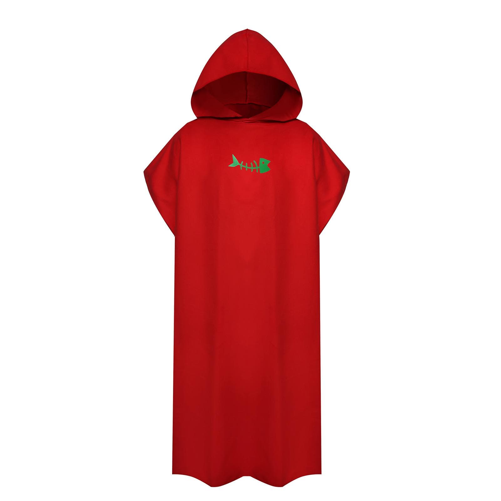 Surf Poncho Changing Towel Quick-Dry Robe with Hood Microfiber Beach Blanket Bath Towel Swim Towel red