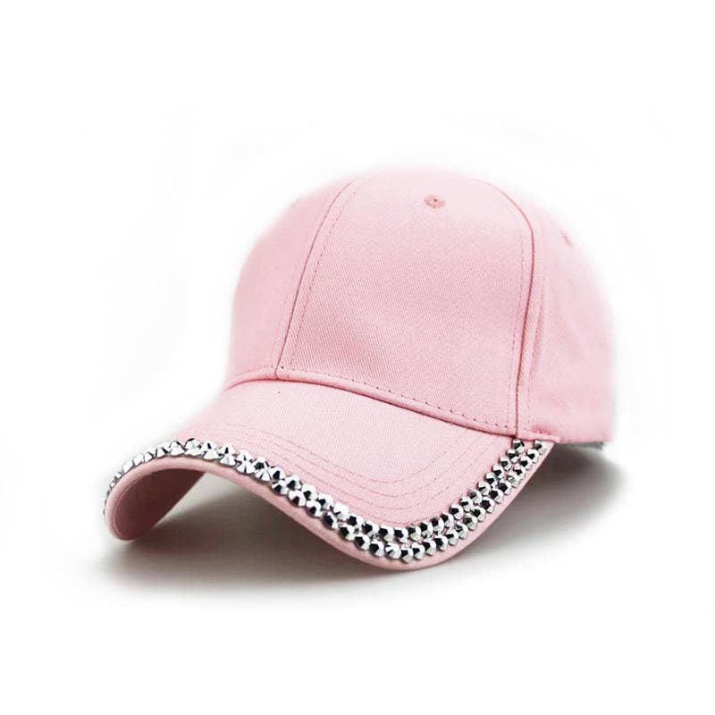 New Fashion Sparkling Cotton Baseball Cap With Adjustable Sunshade For Adults pink