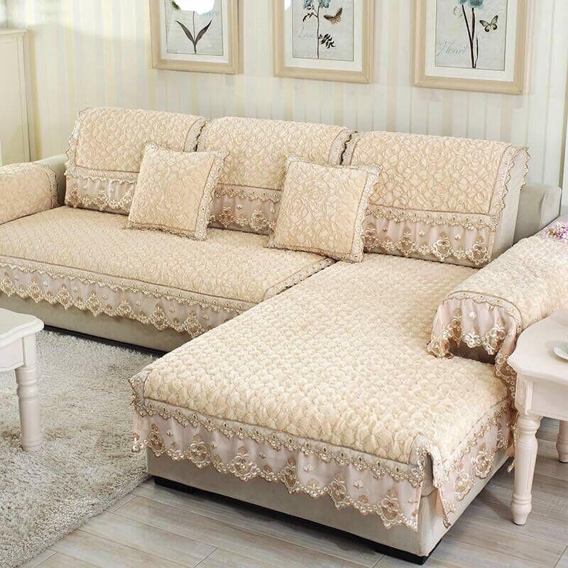 Sofa Cover Thicken Velvet Couch Cover Anti-Slip Sectional Couch Covers Sofa Slipcover LoveSeat Cover W70 x L70 cm