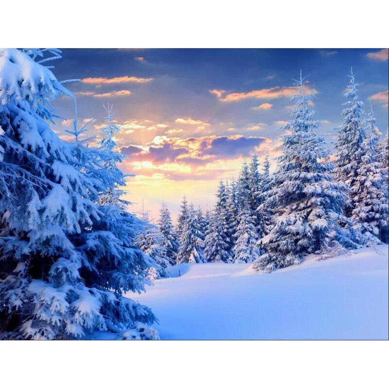 DIY 5D Diamond Painting Snow Tree Mosaic Full Round Diamond Embroidery Cross Stitch 20X30CM